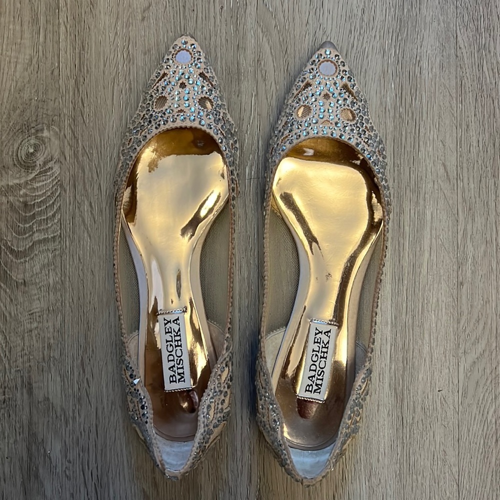 Badgley Mischka Gigi Crystal Pointed Toe Flat